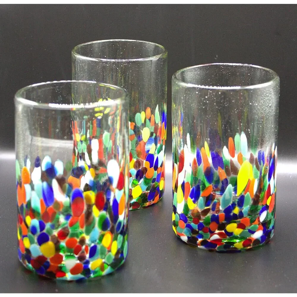 3 Granata Confetti Highball Glasses 5